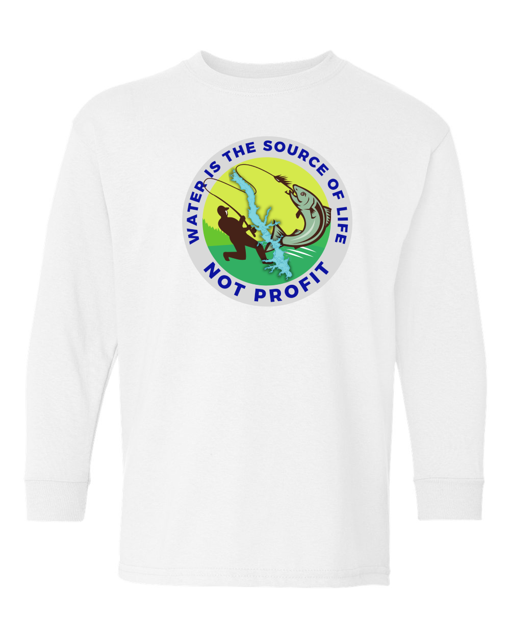 Gildan Softstyle YOUTH Long Sleeve Tee – Water is the Source of Life